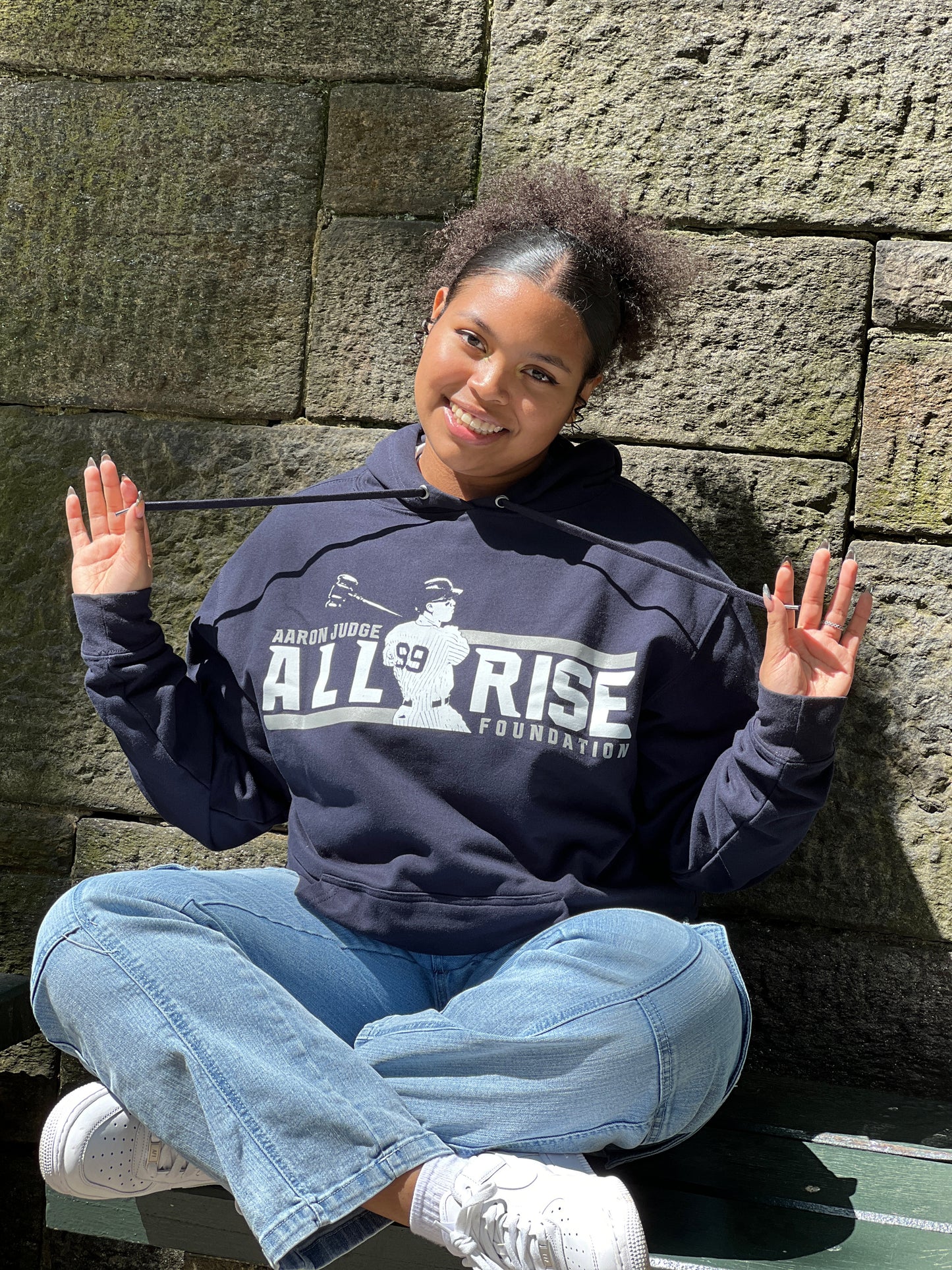 Adult ALL RISE Navy Hoodie